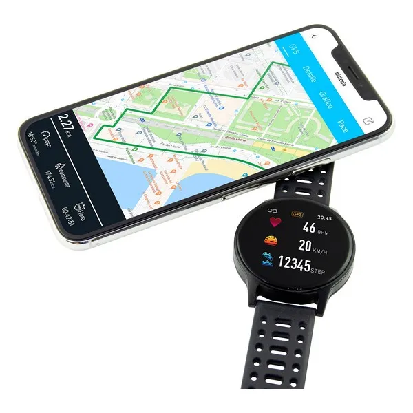 Умные часы 1," TFT gps 230 mAh Черный