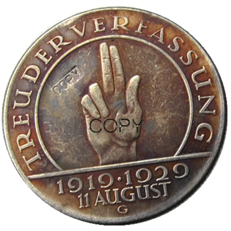 Германия weimar Республика 1929 G 5 reichsmark Посеребренная копия монеты | Дом и сад