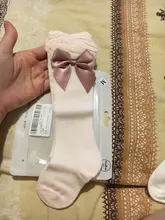 Calcetines con lazo para bebé recién nacido, de encaje, transpirables, suaves, para niños y niñas, de Color sólido hasta la rodilla, largos para niños