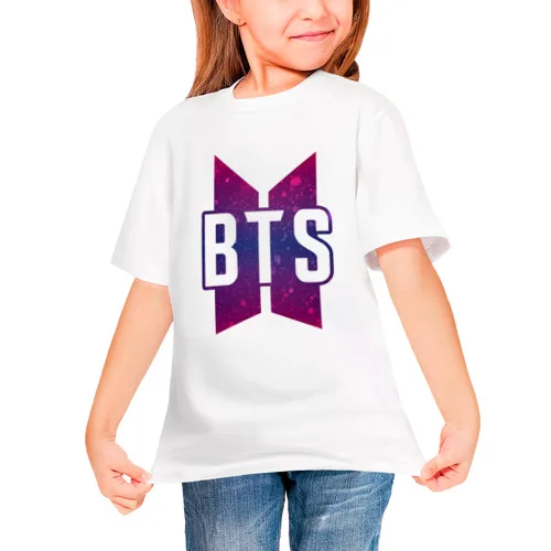 Детская футболка хлопок «BTS» для мальчиков и девочек, Легкая футболка из хлопка с рисунком