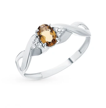 

Silver ring with crystals and cubic zirconia sunlight sample 925