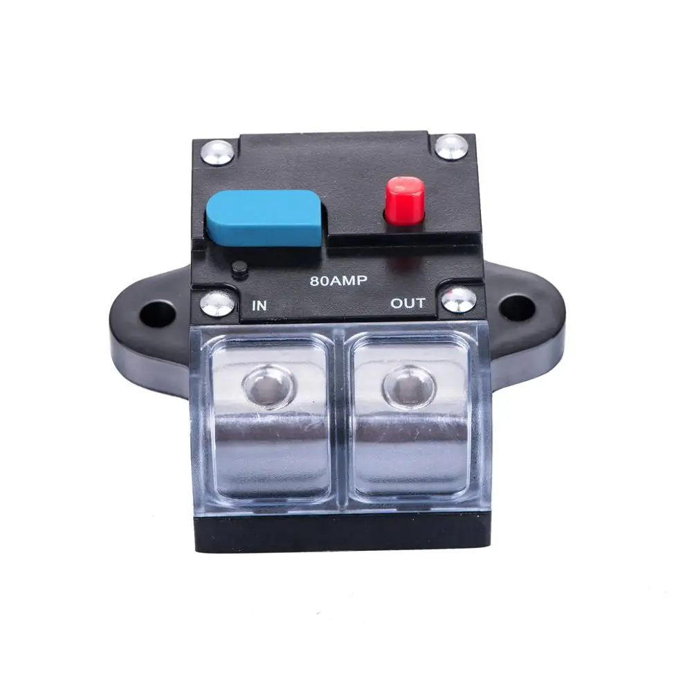 0/4 GAUGE 80 AMP Car Stereo 12-48V Inline Power Circuit Breaker CB-08-80A |
