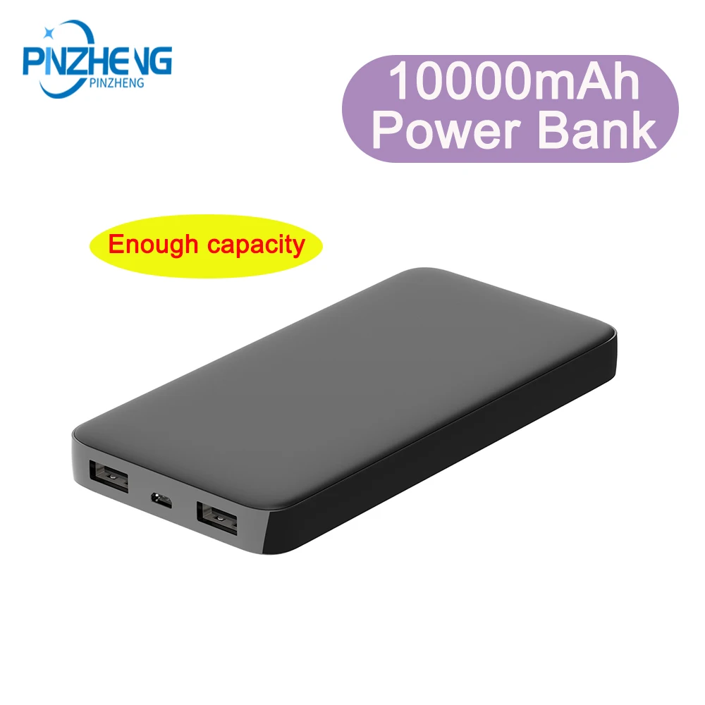 

PINZHENG 10000mAh Power Bank Portable Charging Power Bank External Battery 10000 mAh Pover Bank For iPhone Xiaomi Mi 9 8 Charger