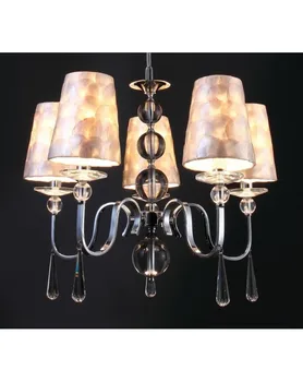 

Ceiling lamp. Candlestick. Chrome Metal and Pearl. Chrome Color. 5 lampholder. Light Source: E14Ref. S010-5