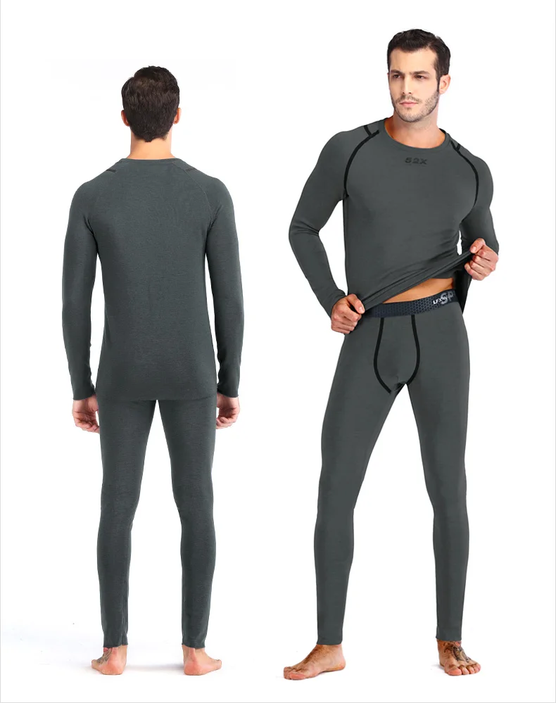 52025 Men Thermal Underwear Women Thermal Underwear Carbon Fiber Fleece-lined Soft Warm Seamless Skin-friendly Thermo Long Johns mens thermal underwear