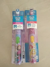 Oral B-cepillo de dientes eléctrico para niños, cerdas suaves, 100%, impermeable, con temporizador, alimentado por batería, 3 +