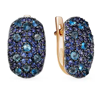 

Gold earrings with Topaz and cubic zirconia sunlight sample 585