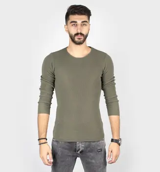 

DeepSEA Oil Green Large Lapel New Season Mercerized-Knitwear Sweater 1808056