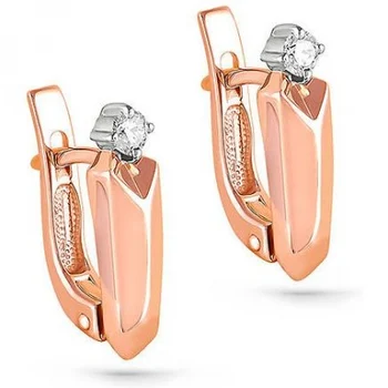 

Kabarovsky earrings with 2 diamonds in red gold