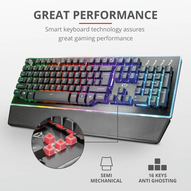 Компьютерная игровая гибридная клавиатура TRUST 860 THURA