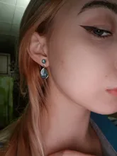 Pendientes con Clip de gota de agua geométricos para mujer, temperamento Simple japonés, piedra de cristal azul, sin Piercing, regalo para niña y mujer coreana
