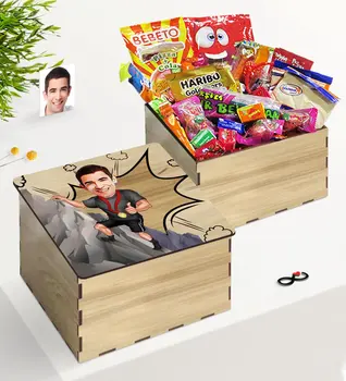 

Tailor-made In Wooden Box Bay Mountaineer Caricature Of Nostalgic Lezzetler Gift set