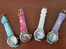Elsa ver chicas Elsa princesa niños relojes correa de cuero lindo de los niños de dibujos animados relojes de pulsera para regalo para chica niños Relojes