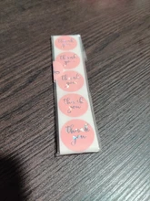 Pegatinas de agradecimiento láser para paquete de regalo, etiquetas de sellado rosa y negro, adhesivo redondo de papelería, 500 Uds.
