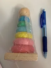 Torre Hanói de arco iris, anillo de torre de bloques niños Montessori Educación Temprana de puzle juguetes de bebé regalo ZXH