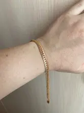 Pulsera de eslabones venecianos para hombre y mujer, brazalete de oro rosa de 20cm, cadena de eslabones venecianos Curb Snail Foxtail, regalo de moda CBB1, 585