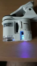 Clip Microscope Magnifying Glass Cell-Phone-Clip Uv-Light Focusing Jewelry 60X LED 