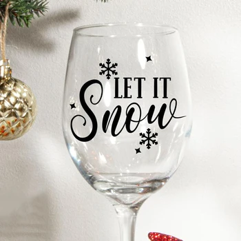 

Let it snow Christmas sticker decorations self adhesive stickers wine glass decals