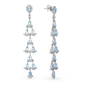 

Silver earrings with Topaz and cubic zirconia sunlight sample 925 test