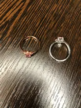 Anillos de Compromiso con diseño de Pata de Gato para mujer, anillos elegantes de circonia cúbica rosa para mujer, joyería de boda para mujer