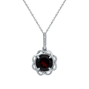 

Silver Pendant with cubic zirconia and Garnet sunlight sample 925