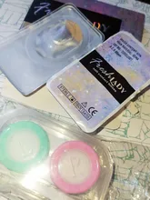 LAREEN 2 unids/par Color de lente de contacto polvo de oro visión serie lentes de contacto Natural brillante de Color de lente de contacto para el ojo