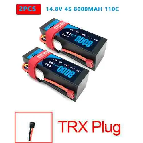 DXF Lipo аккумулятор 2s 4S HardCase 7,4 V 14,8 V 6500mAh 8000mah 60C 110C 100C 200C AKKU для 1:8 1:10 RC автомобиль E Багги Truggy грузовик - Цвет: 2PCS4S8000HARDTRX