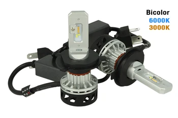 

Full Led Canbus Kit H4 30W Dual Color 6000K 3000K Dual Color white yellow Super bright and anti-fog 12V 24V 5000lm