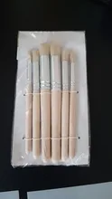 6 unidades/juego de pincel plantillas para pintar con acuarela, diferentes tamaños, mango de madera, suministros de arte para niños y estudiantes