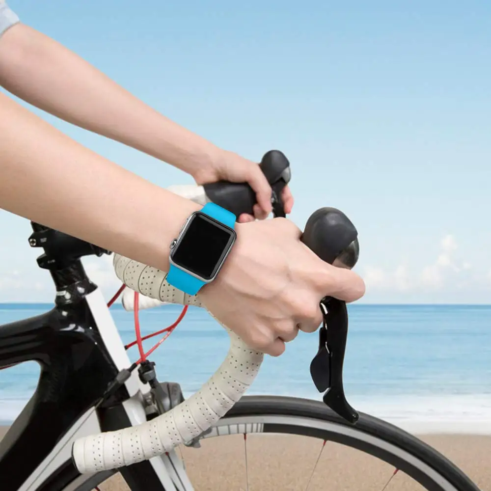 Спортивный ремешок для apple watch 38 мм 42 мм correa iwatch 4 ремешок 44 мм 40 мм силиконовый резиновый ремешок для часов Браслет apple watch 5 4 3 2