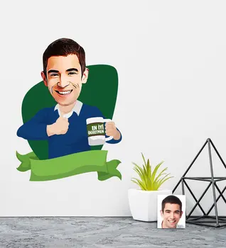 

Personalized Mr Best Teacher Caricature Of Wall Sticker (50x70cm) souvenir Reliable Considerate Funny Fun Special Day
