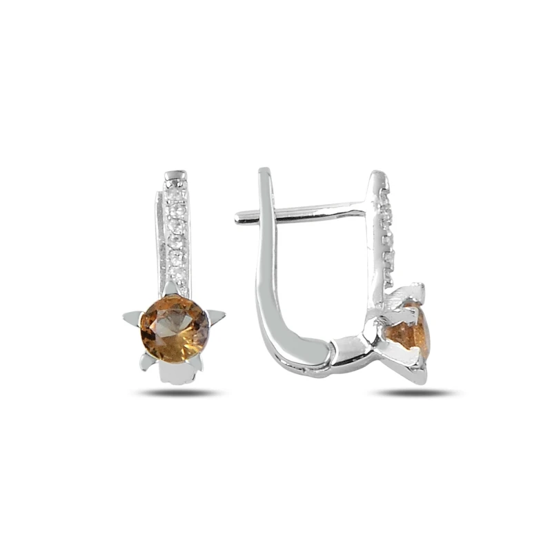 

Silver 925 Sterling Zultanite & Zircon Crystal Earrings