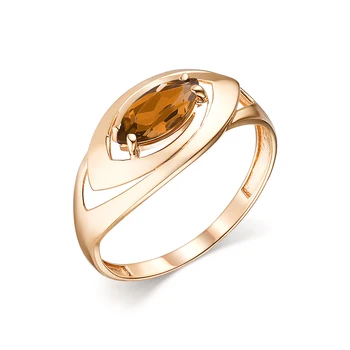 

Gold ring with quartz sunlight sample 585