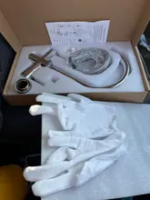 ROVOGO, grúa filtrada de doble mango negro mate para cocina, grifo con filtro de agua de rotación de 360, grifo mezclador de fregadero de cocina de tres vías