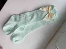Calcetines de colores sólidos para bebé, lindos lazos suaves hasta la rodilla, para niña pequeña, calcetines largos transpirables de verano