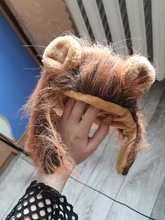 Disfraz de perro o gato Peluca de melena de León, gorro para gato, perro, ropa de Halloween y Navidad, vestido de lujo con orejas, ropa para mascotas