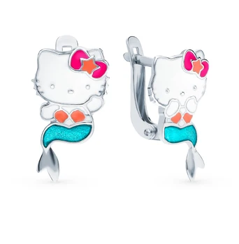 

Silver earrings with enamel sunlight sample 925