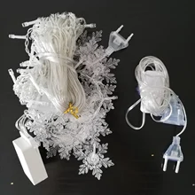 Led-String-Lights Christmas-Snowflakes Holiday Party Waterproof Connectable Wave