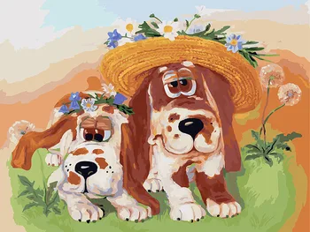 

Dogs, 30*40 cm painting by numbers on canvas Snow White 756-as