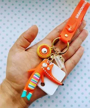 Llaveros de cocodrilo a la moda, llavero con zorro Original, muñeco de erizo de dibujos animados, colgante de anillos de llave, novedad de 2021