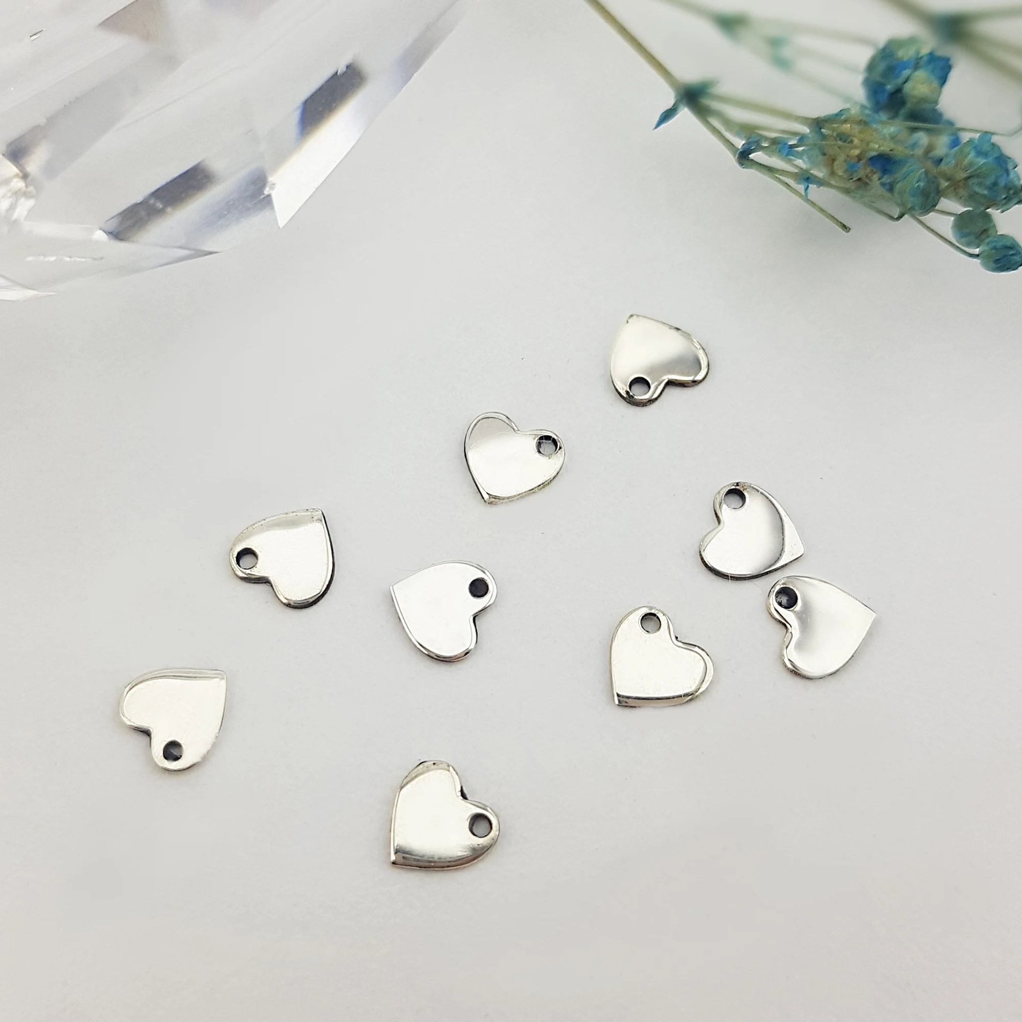 

5 Pieces Silver Heart Pendant, 925 Sterling Silver Heart Pendant, Jewellery Making Wholesale Finding for Pendant Charm