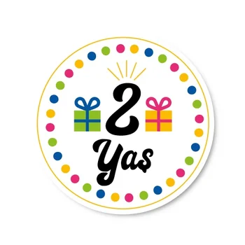

2 years old Sticker Sticker 3x3 cm 20li