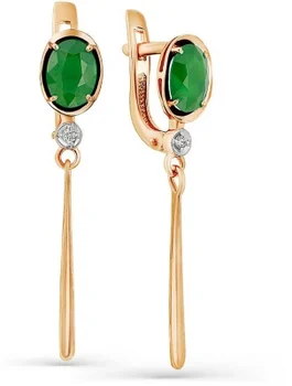 

Master brilliant earrings with emeralds and diamonds in red gold