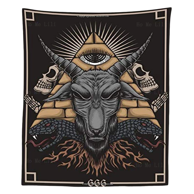 Satan Satanic Baphomet Devil Demonic 666 Tapestry Wall Art Home Decor Wall  Decor