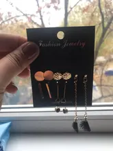 Earrings-Set Jewelry Flower Tassel Crystal Geometric Round Pearl Boho Womens Fashion
