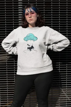 

Angemiel Wear Cow Attracting Ufo White Women Sweatshirts