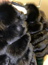 De invierno de la moda de cuero cálida capa natural abrigo de piel de zorro chaqueta de piel auténtica de zorro de invierno grueso abrigo cálido