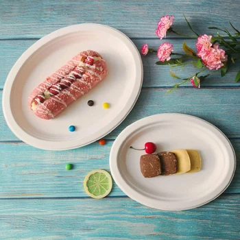 

TELEVASO - Platos Oval and food bowls from bagasse fiber cane sugar high-biodegradable, compostable, eco-friendly, disposable