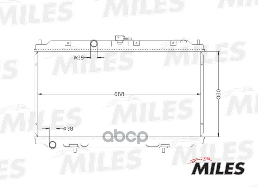 Радиатор Nissan Almera/Primera 1.5-1.8 M/T 00- Miles Acrb059 Miles арт. ACRB059