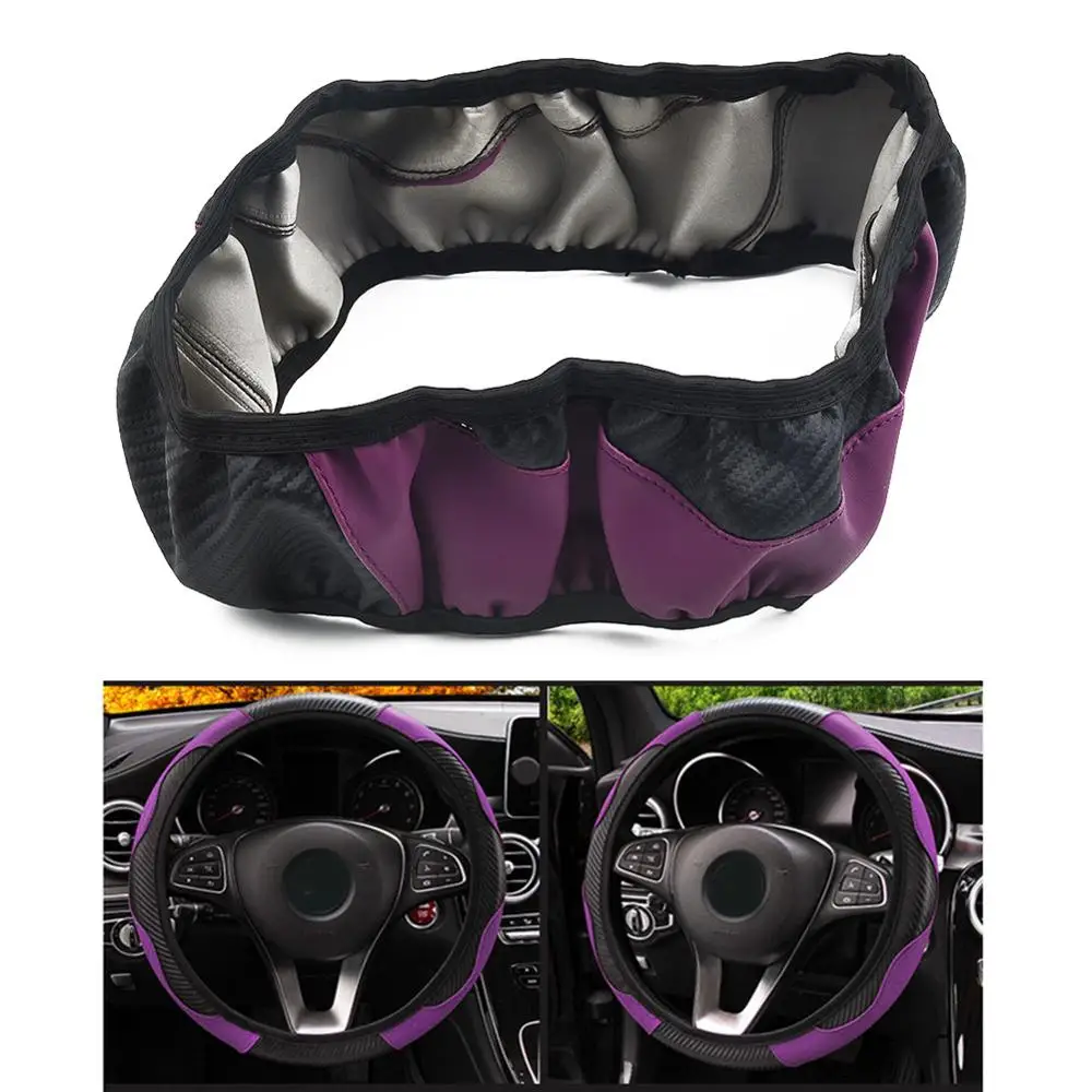 Car Steering Wheel Cover Interior Protection For 37-38CM Diameter Easy Installation 1pc